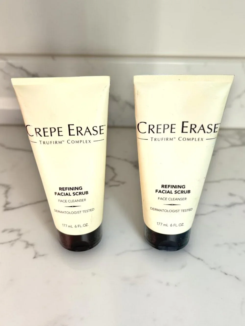(2) CREPE ERASE Advanced Refining Facial Scrub Trufirm Fragrance Free Sealed 6oz - Picture 1 of 2